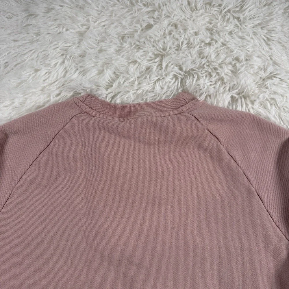 Adidas Sweatshirt Mens XS Blush Big‎ Trefoil Logo Sweater 3 Stripe Pullover NWOT
